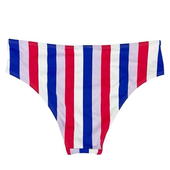 Old Navy Red White Blue Purple Striped Bikini Bottoms Small - Picture 2 of 6
